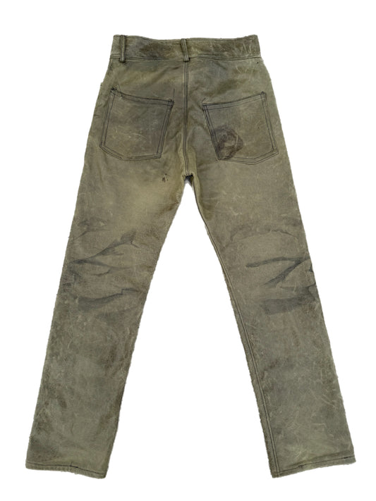 Washed Leather Nail Pants