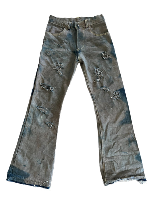 Oil stained Flare Denim