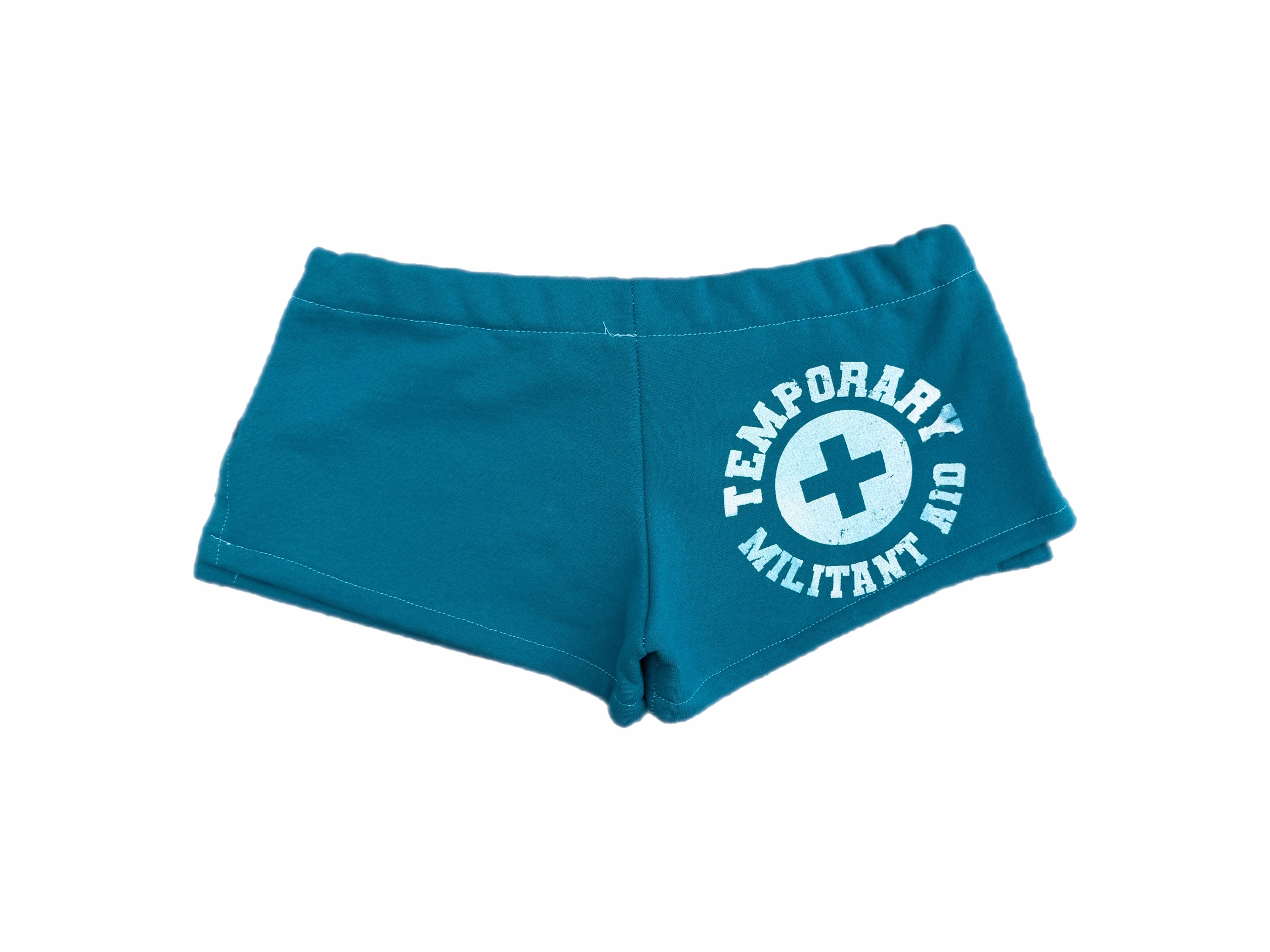 Teal Militant Micro Shorts