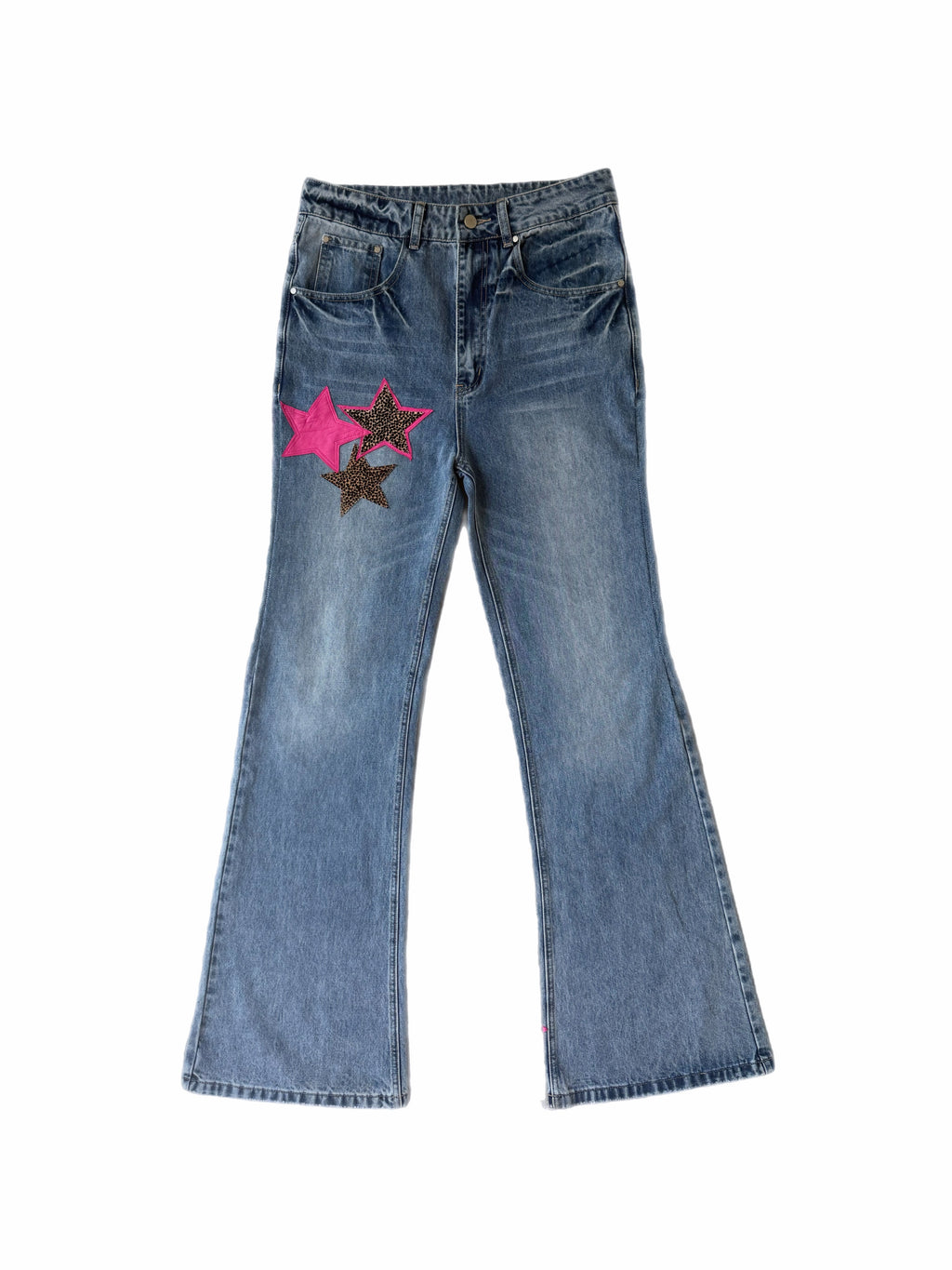 Cheetah Patch Flare Denim