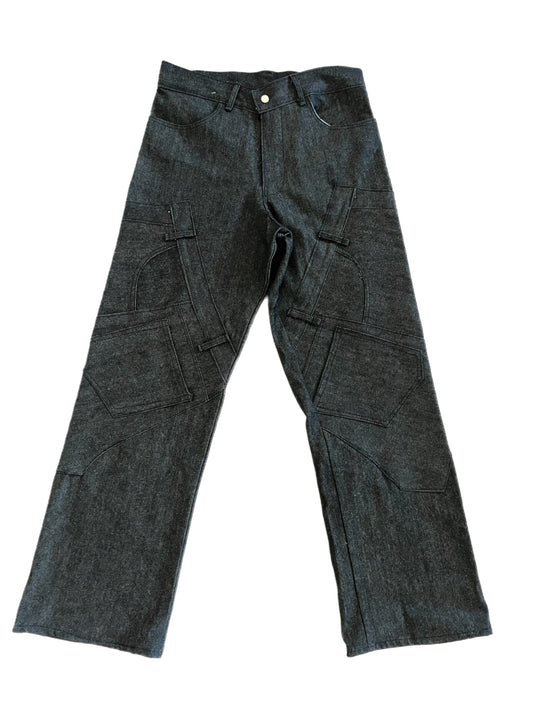 Charcoal Black Misplacement Denim