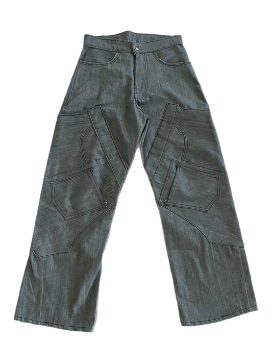 Grey  Misplacement Denim