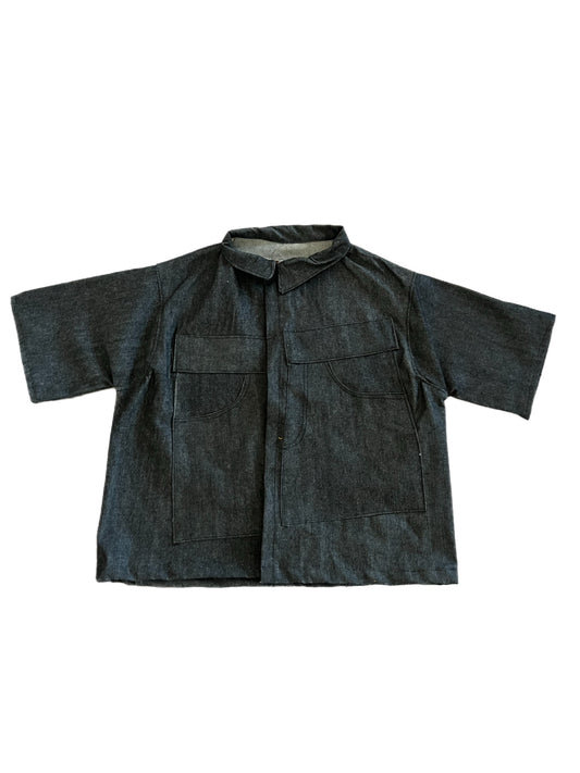 Charcoal Black  Misplacement Top