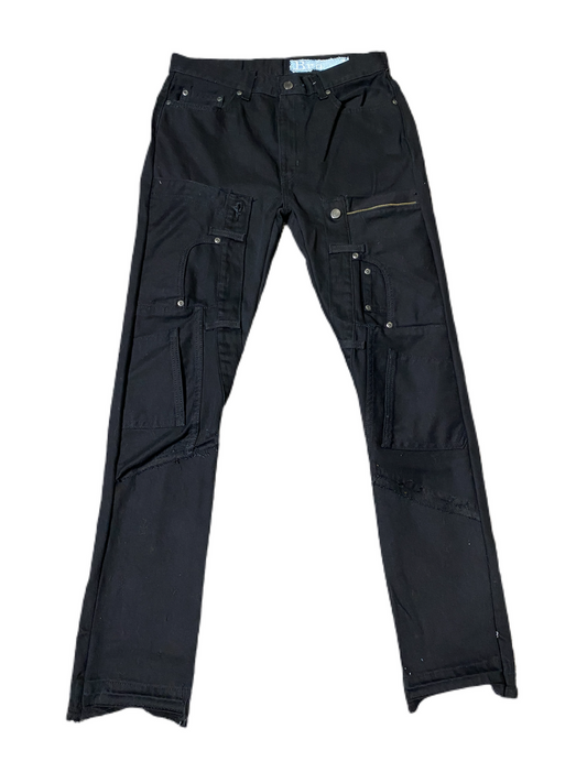 Black Misplacement Denim