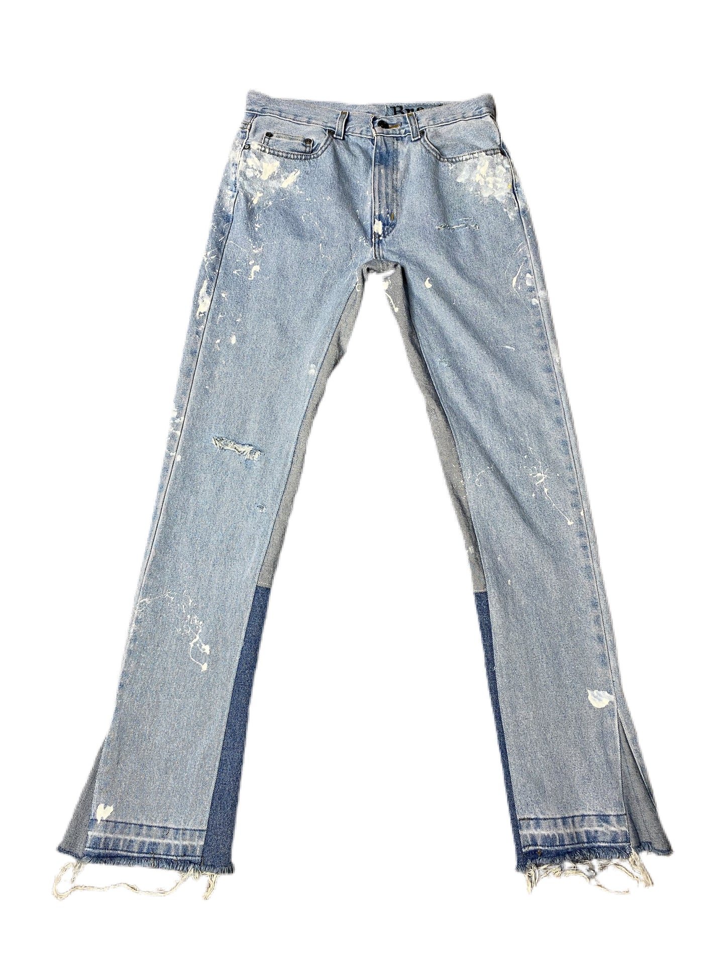 Light Wash Flare Denim ( white)